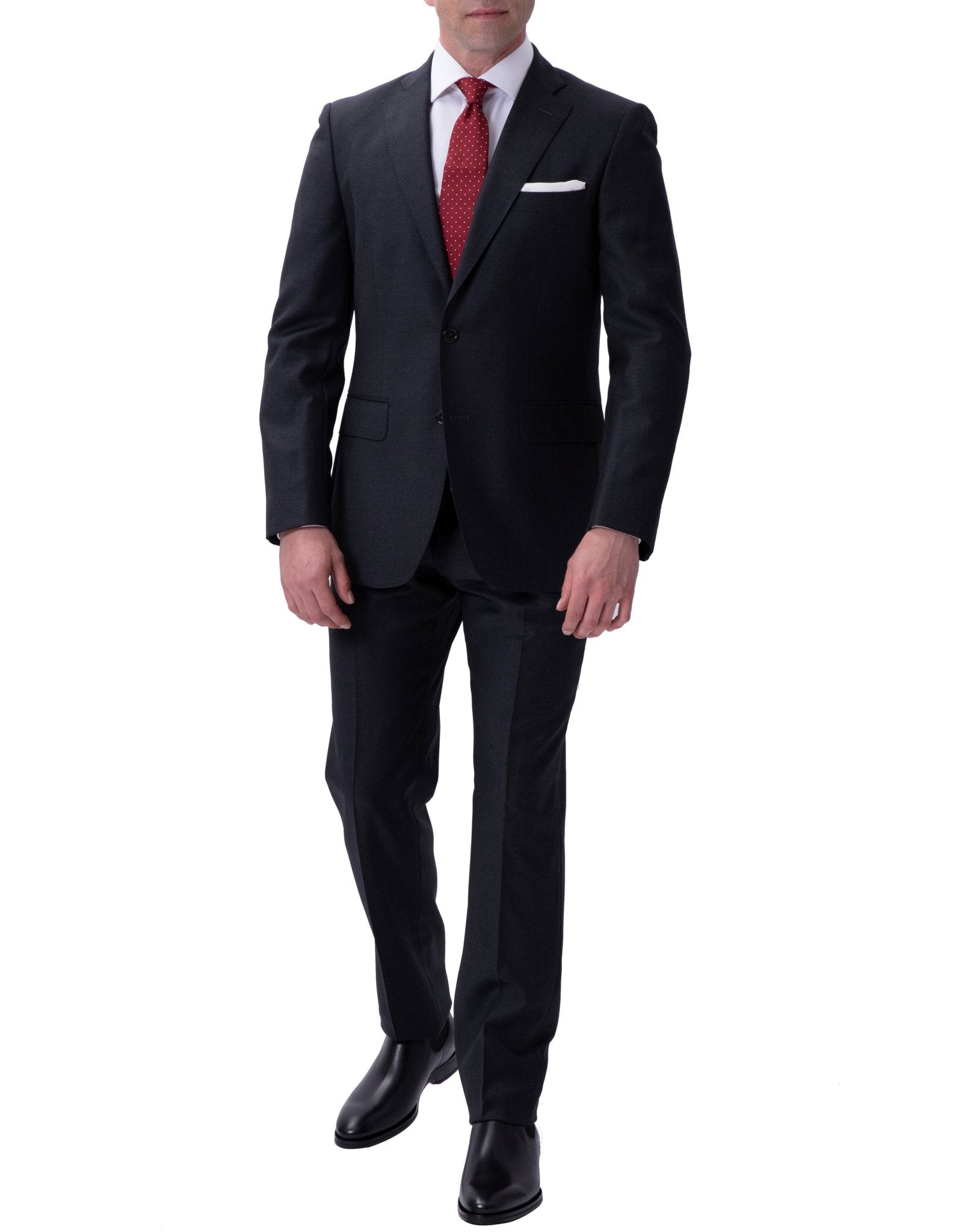 HENRY SARTORIAL Twill Suit CHARCOAL REG - Henry BucksSuits23BSR023 - CHCL - R - 46