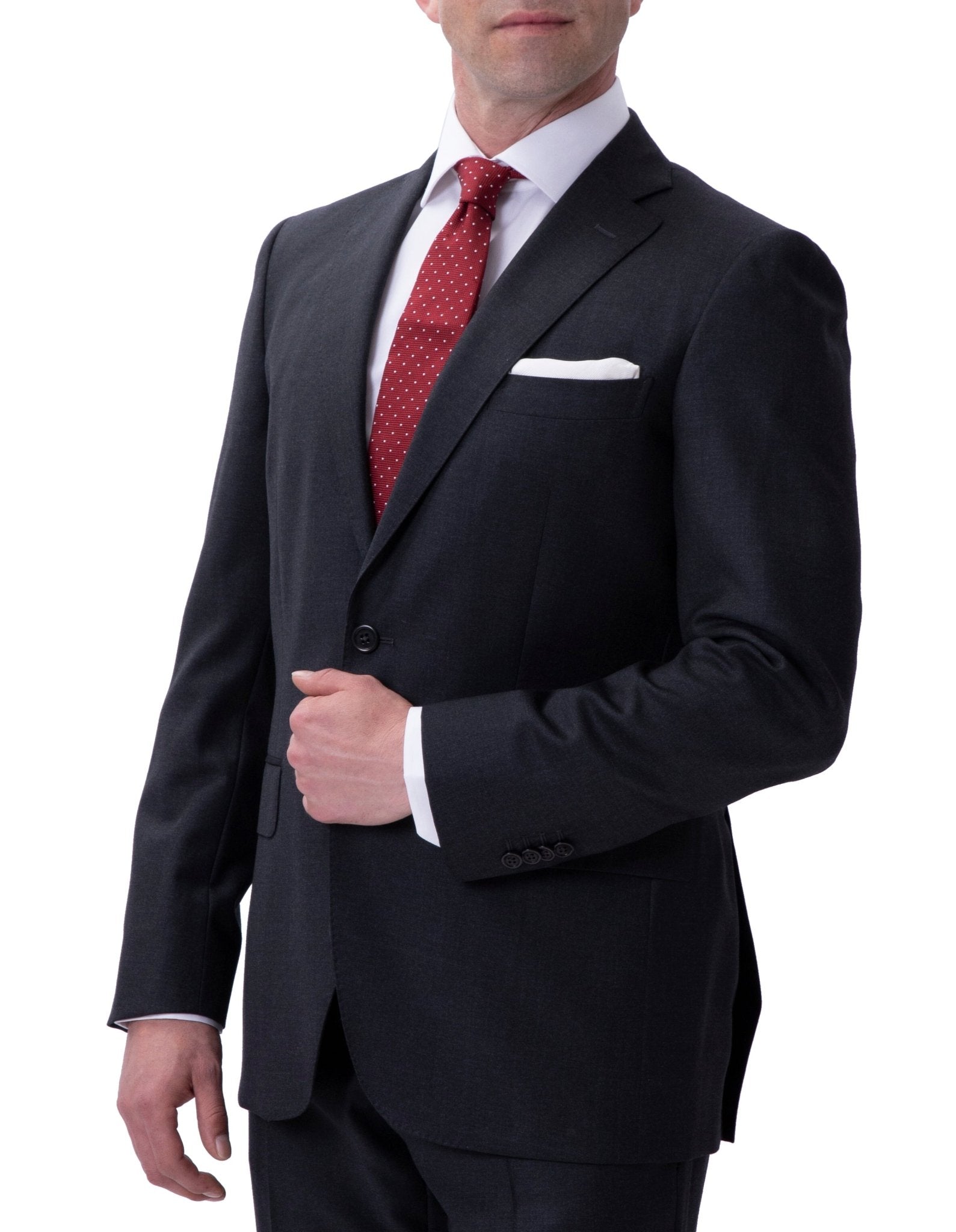 HENRY SARTORIAL Twill Suit CHARCOAL REG - Henry BucksSuits23BSR023 - CHCL - R - 46