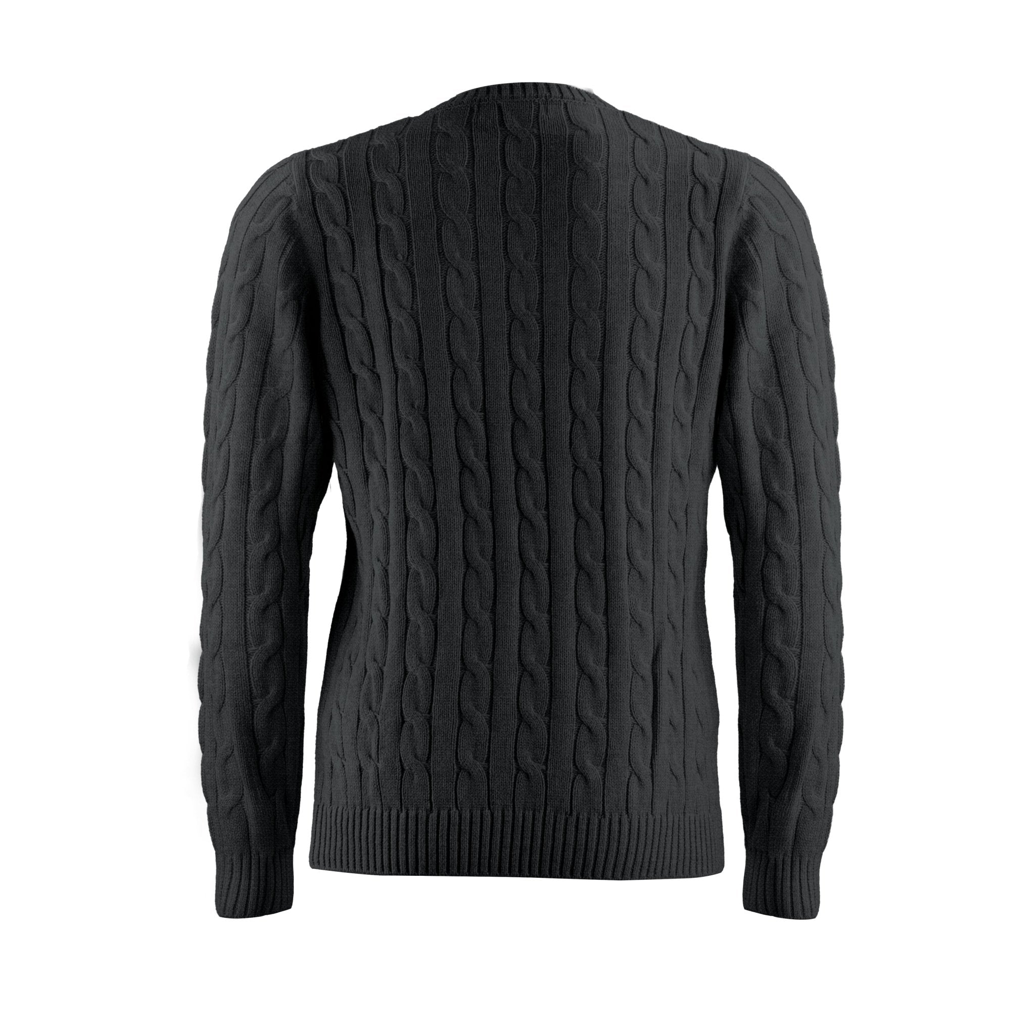 HENRY SARTORIAL V Neck Cotton Jumper BLACK/CHARCOAL - Henry Bucks