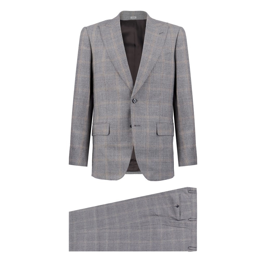 HENRY SARTORIAL VBC S110's Wool Houndstooth Check Suit BLACK - Henry Bucks