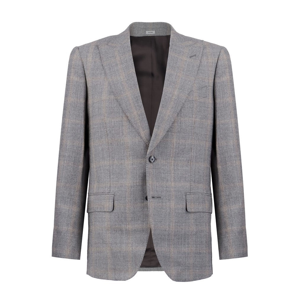 HENRY SARTORIAL VBC S110's Wool Houndstooth Check Suit BLACK - Henry Bucks