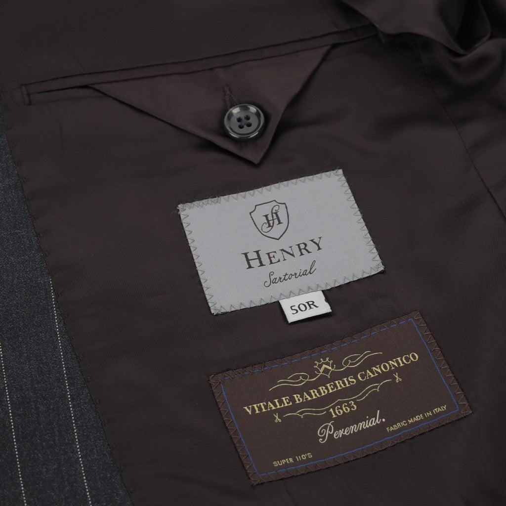 HENRY SARTORIAL VBC Wool Stripe Suit CHARCOAL - Henry Bucks
