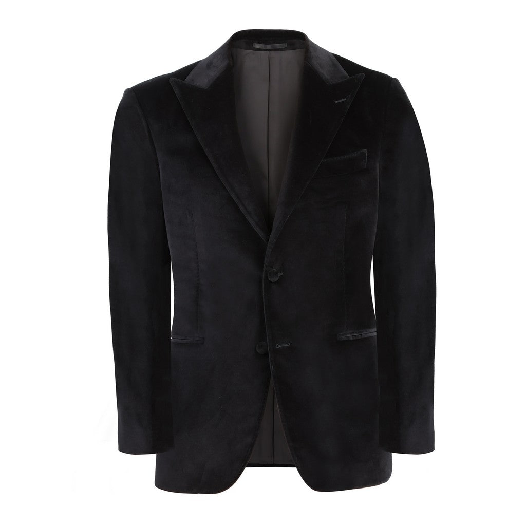 HENRY SARTORIAL Velvet Jacket BLACK - Henry Bucks