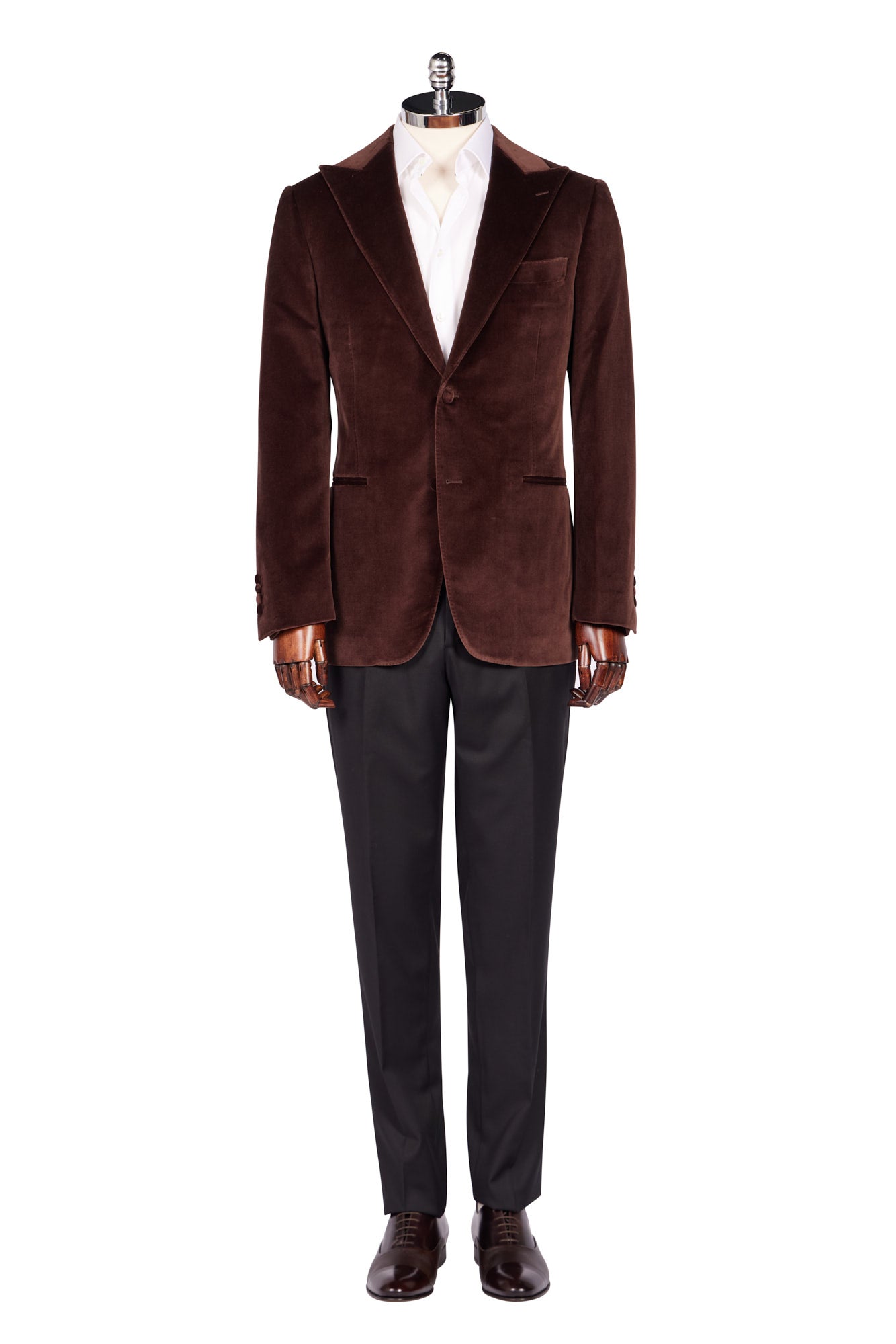 HENRY SARTORIAL Velvet Jacket BROWN - Henry BucksBlazers64SS230010 - BROWN - 48