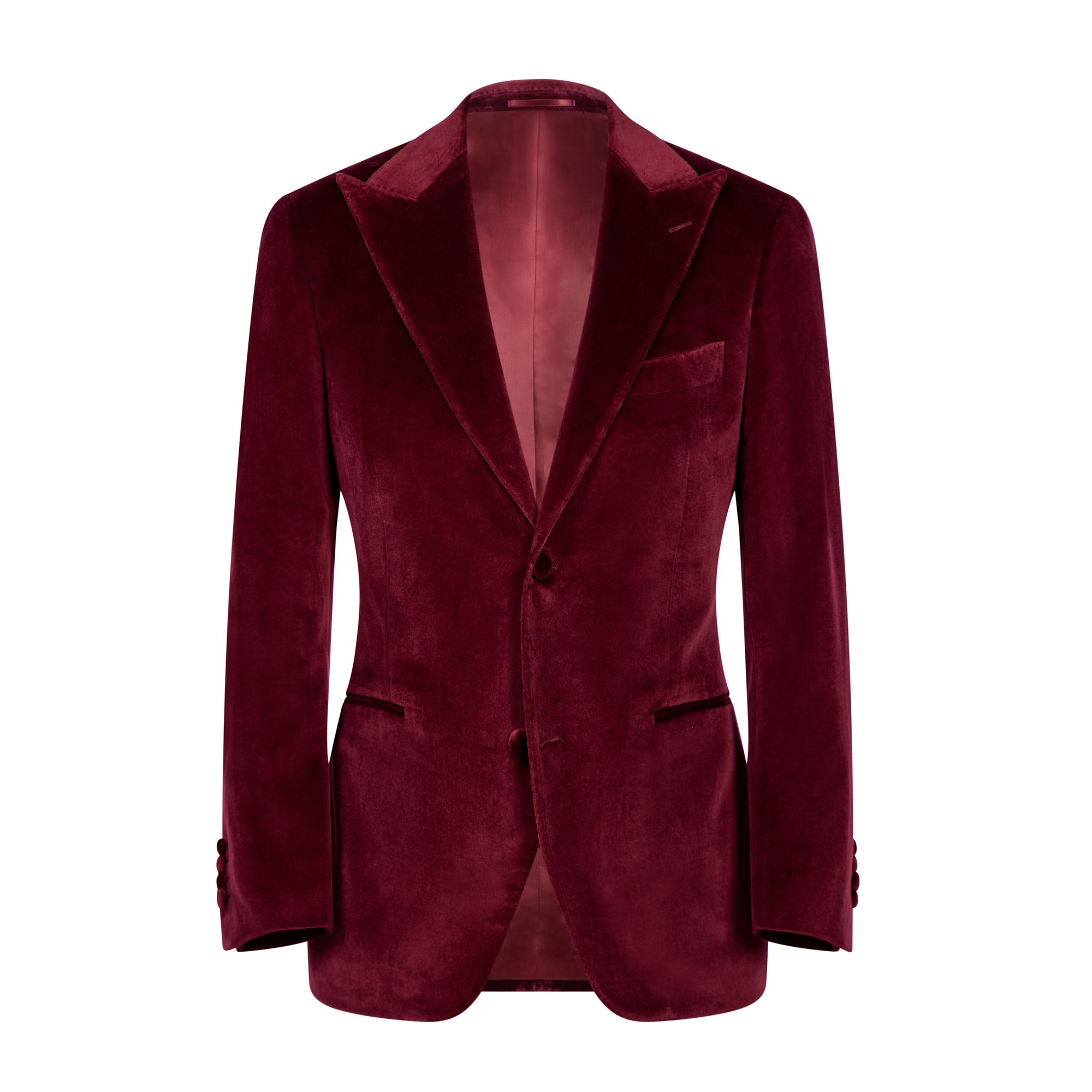 HENRY SARTORIAL Velvet Jacket BURGUNDY - Henry BucksBlazers64SS230010 - BURG - 48