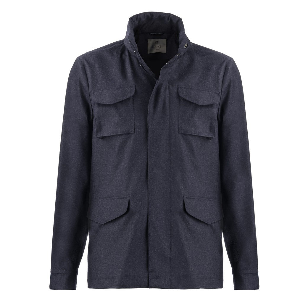 HENRY SARTORIAL Vitale Barberis Canonico FIELD JACKET NAVY - Henry Bucks
