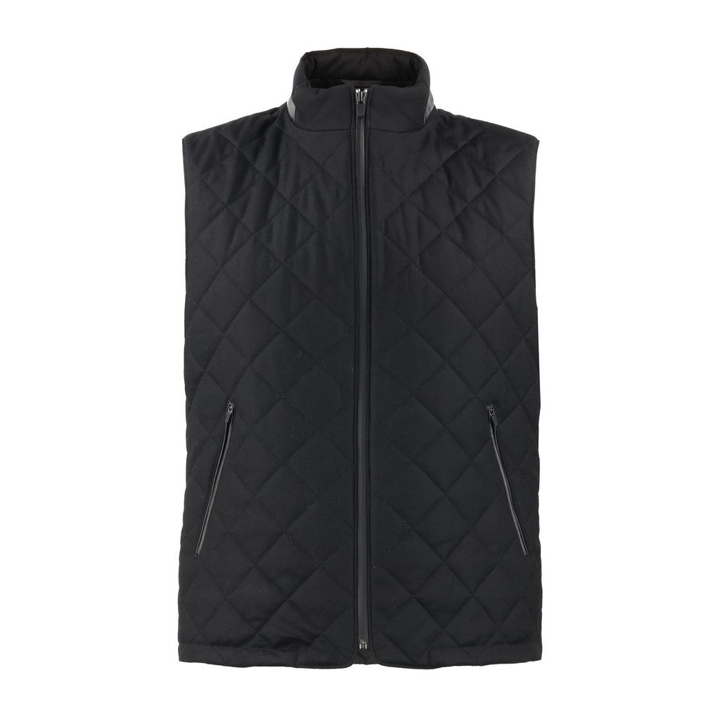 HENRY SARTORIAL Vitale Barberis Canonico QUILTED BODY WARMER GILLET BLACK - Henry Bucks