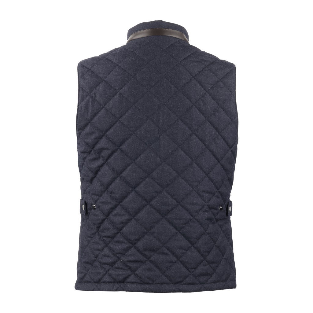 HENRY SARTORIAL Vitale Barberis Canonico Quilted Body Warmer Gillet NAVY - Henry Bucks