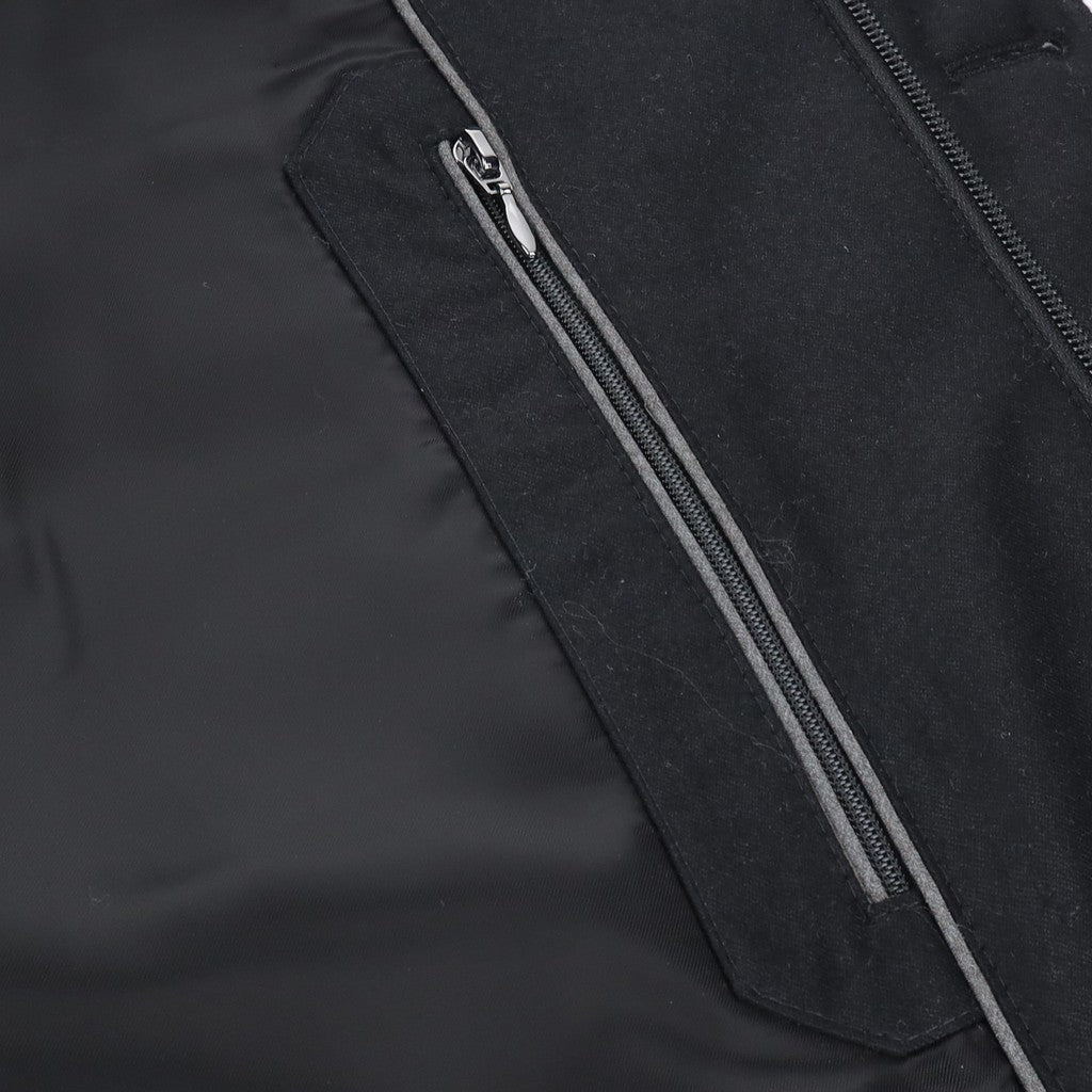 HENRY SARTORIAL Vitale Barberis Canonico Quilted Zipped Jacket BLACK - Henry Bucks