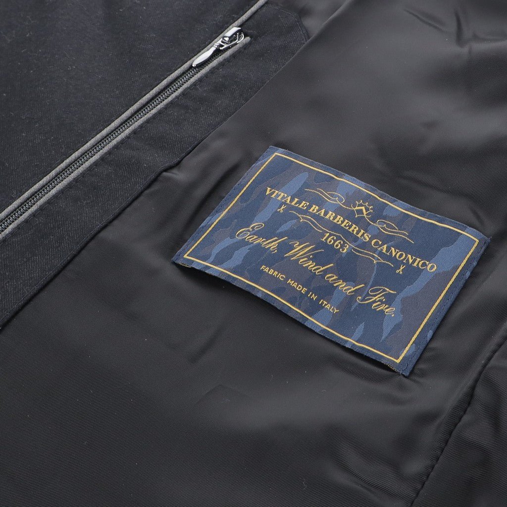 HENRY SARTORIAL Vitale Barberis Canonico Quilted Zipped Jacket BLACK - Henry Bucks