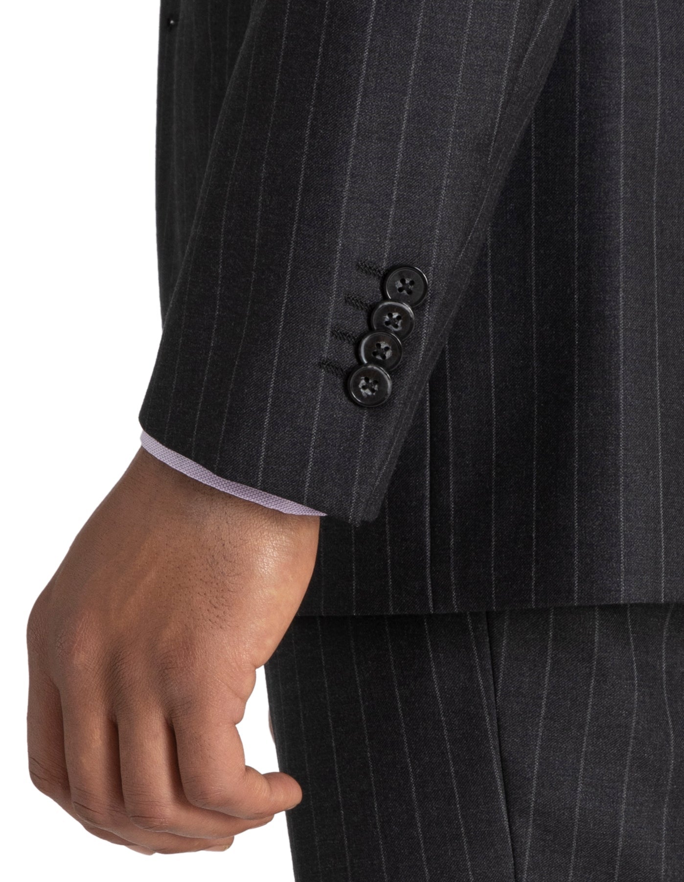 HENRY SARTORIAL Westminster Peak Lapel Suit CHARCOAL STRIPE (Two Trousers) - Henry BucksSuits23AW212090 - CHARSTRP - R - 48