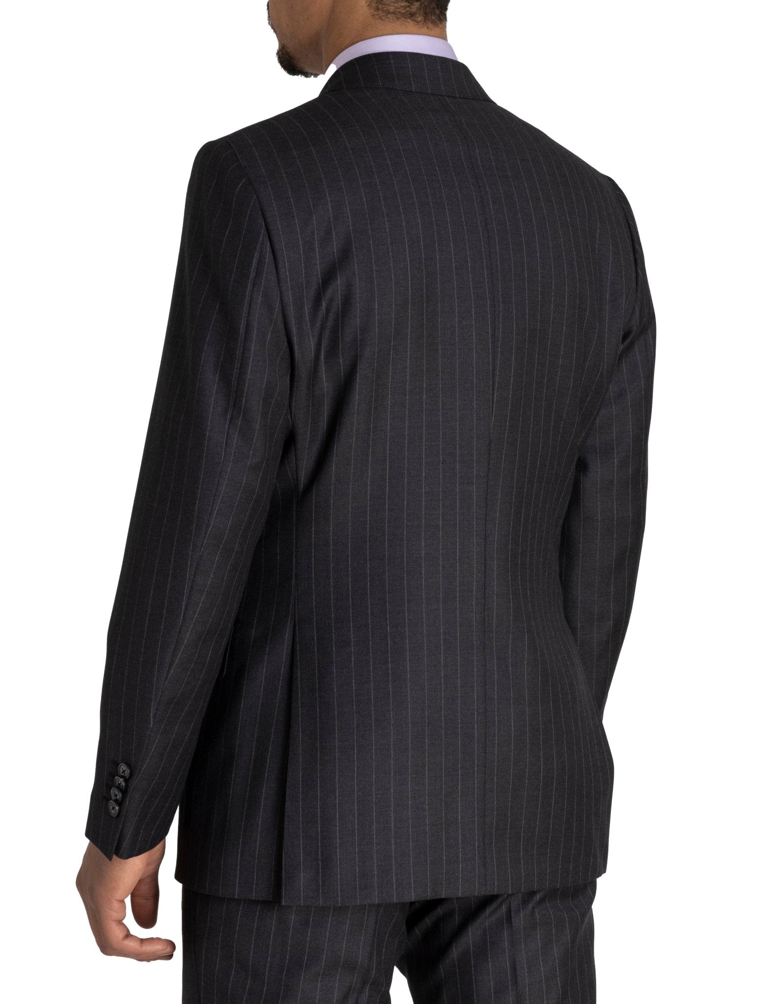 HENRY SARTORIAL Westminster Peak Lapel Suit CHARCOAL STRIPE (Two Trousers) - Henry BucksSuits23AW212090 - CHARSTRP - R - 48