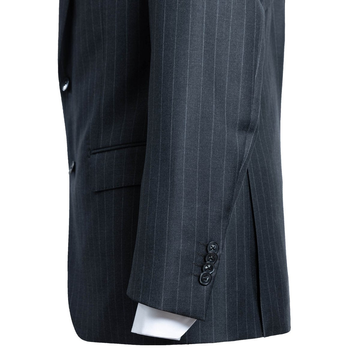 HENRY SARTORIAL Westminster Peak Lapel Suit CHARCOAL STRIPE (Two Trousers) - Henry BucksSuits23AW212090 - CHARSTRP - R - 48