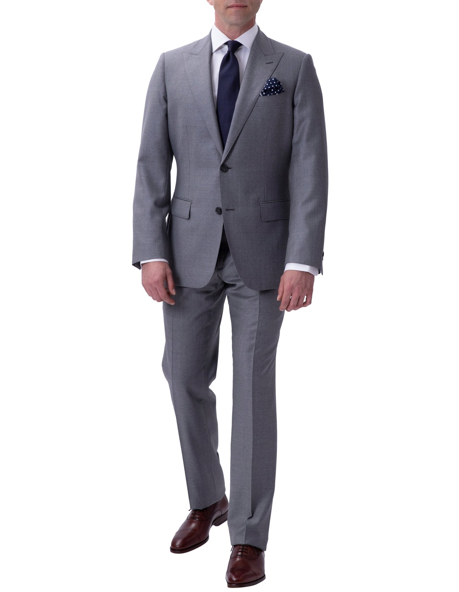 HENRY SARTORIAL Westminster Peak Lapel Suit GREY - Henry BucksSuits23AW212144 - GREY - R - 48