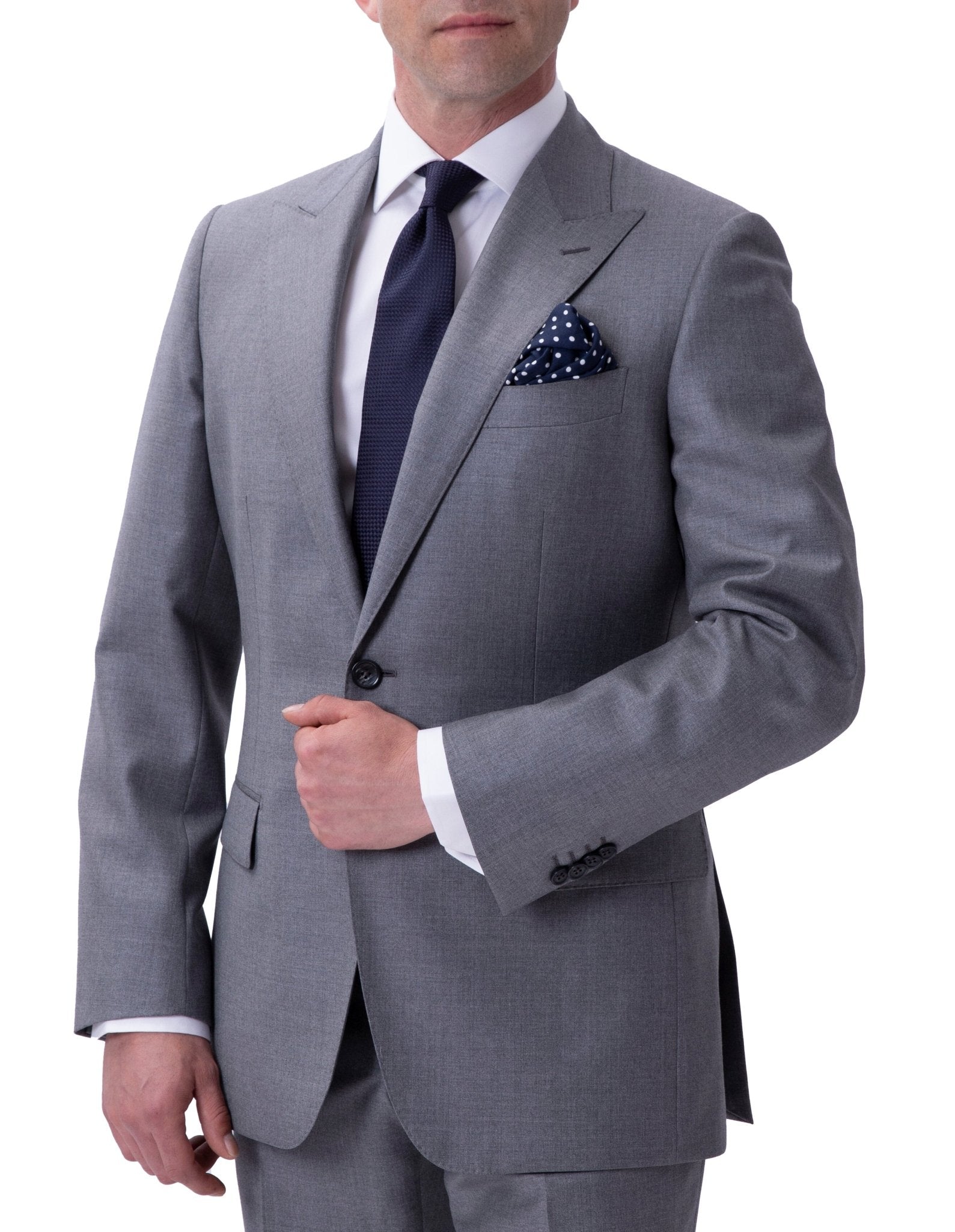 HENRY SARTORIAL Westminster Peak Lapel Suit GREY - Henry BucksSuits23AW212144 - GREY - R - 48