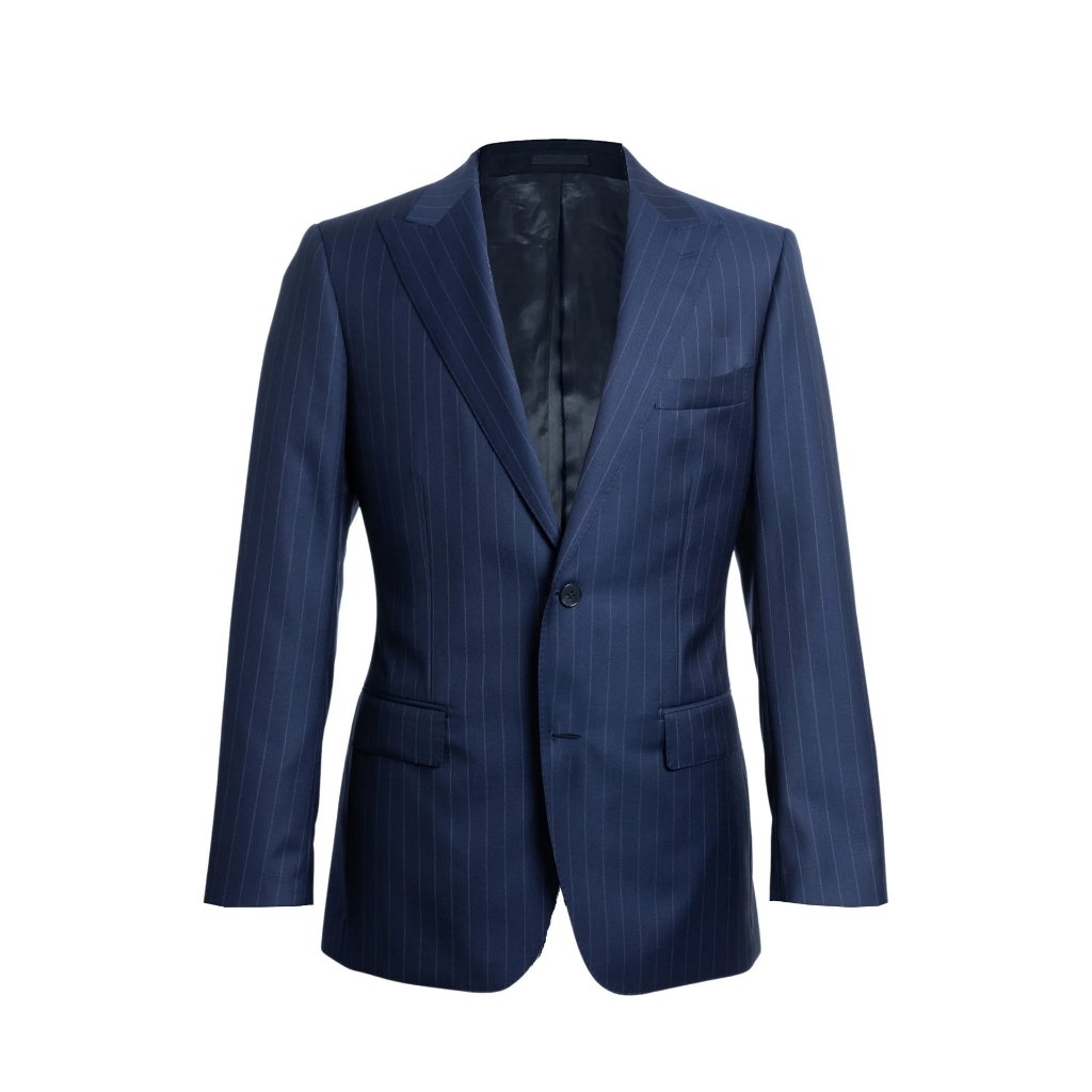 HENRY SARTORIAL Westminster Peak Lapel Suit NAVY STRIPE - Henry BucksSuits23AW212131 - NAVYSTRIPE - R - 48