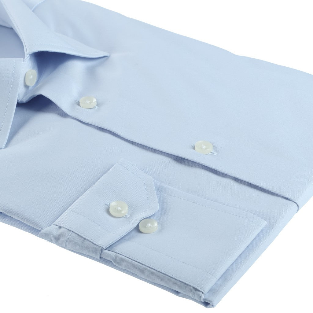 HENRY SARTORIAL White Collar Single Cuff Shirt BABY BLUE - Henry Bucks