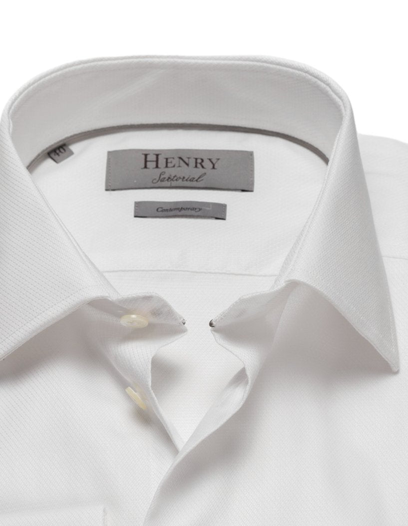 HENRY SARTORIAL White Diamond check shirt WHITE PEARL - Henry BucksShirts01SS23013 - WHT/PEARL - 38