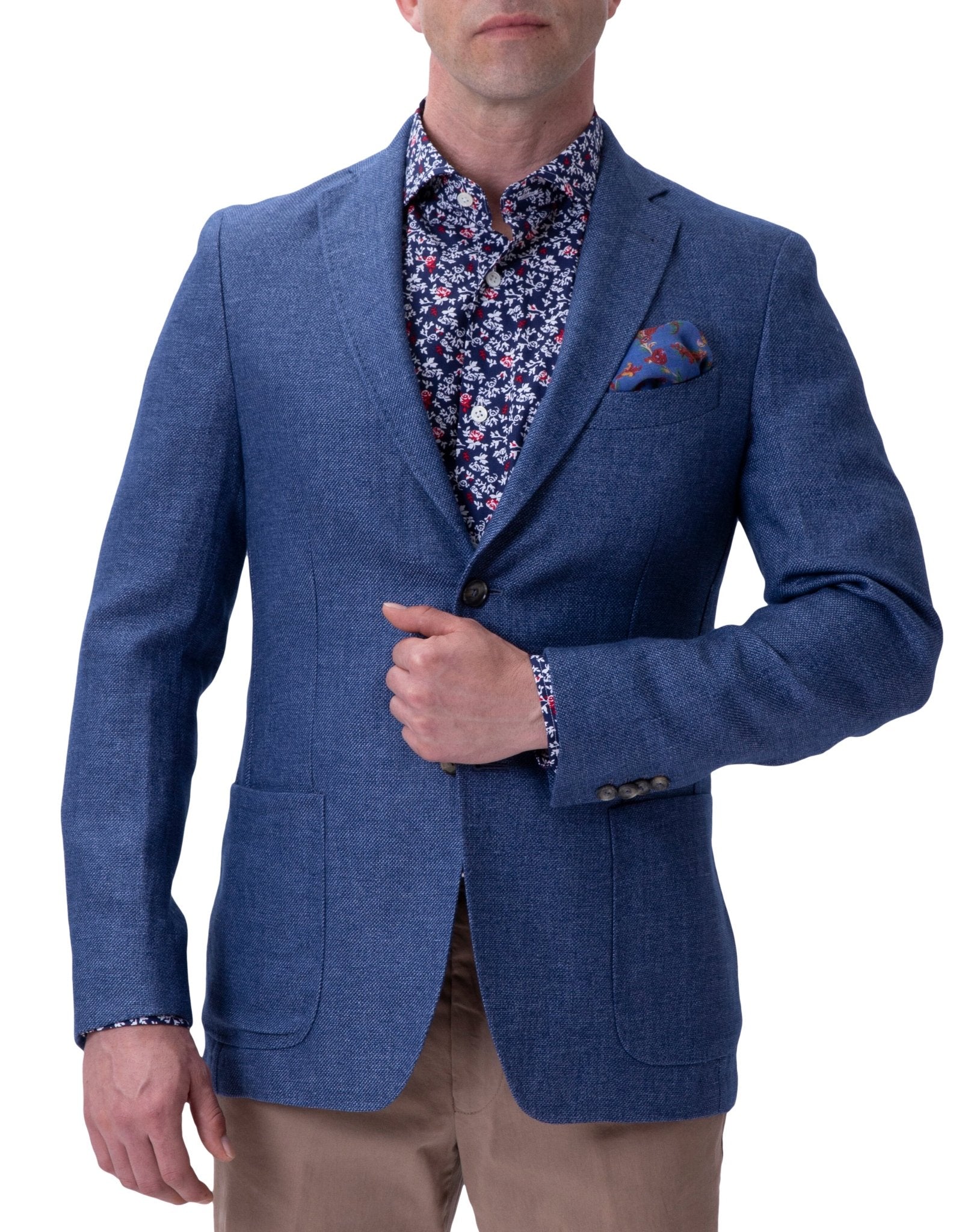 HENRY SARTORIAL Wilmont Linen Blazer Blue - Henry BucksBlazers33SS212008 - BLUE - 48