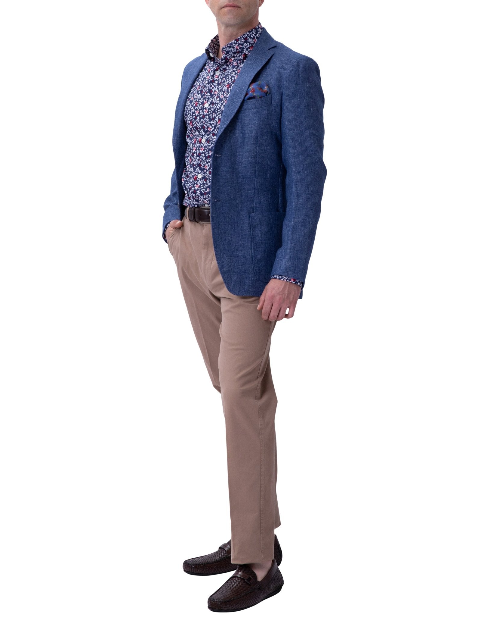 HENRY SARTORIAL Wilmont Linen Blazer Blue - Henry BucksBlazers33SS212008 - BLUE - 48