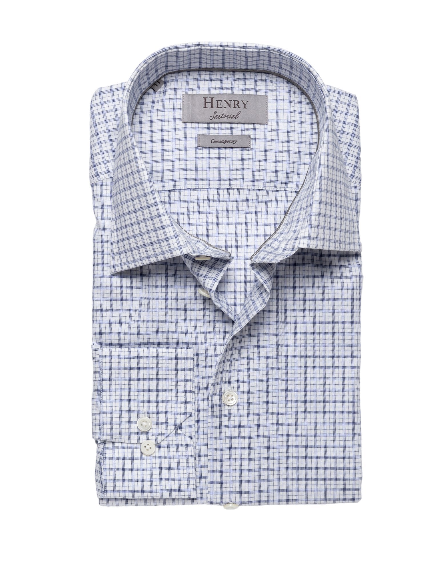 HENRY SARTORIAL Window Shirt NAVY WHITE - Henry BucksShirts01SS23009 - NVYWHT - 38