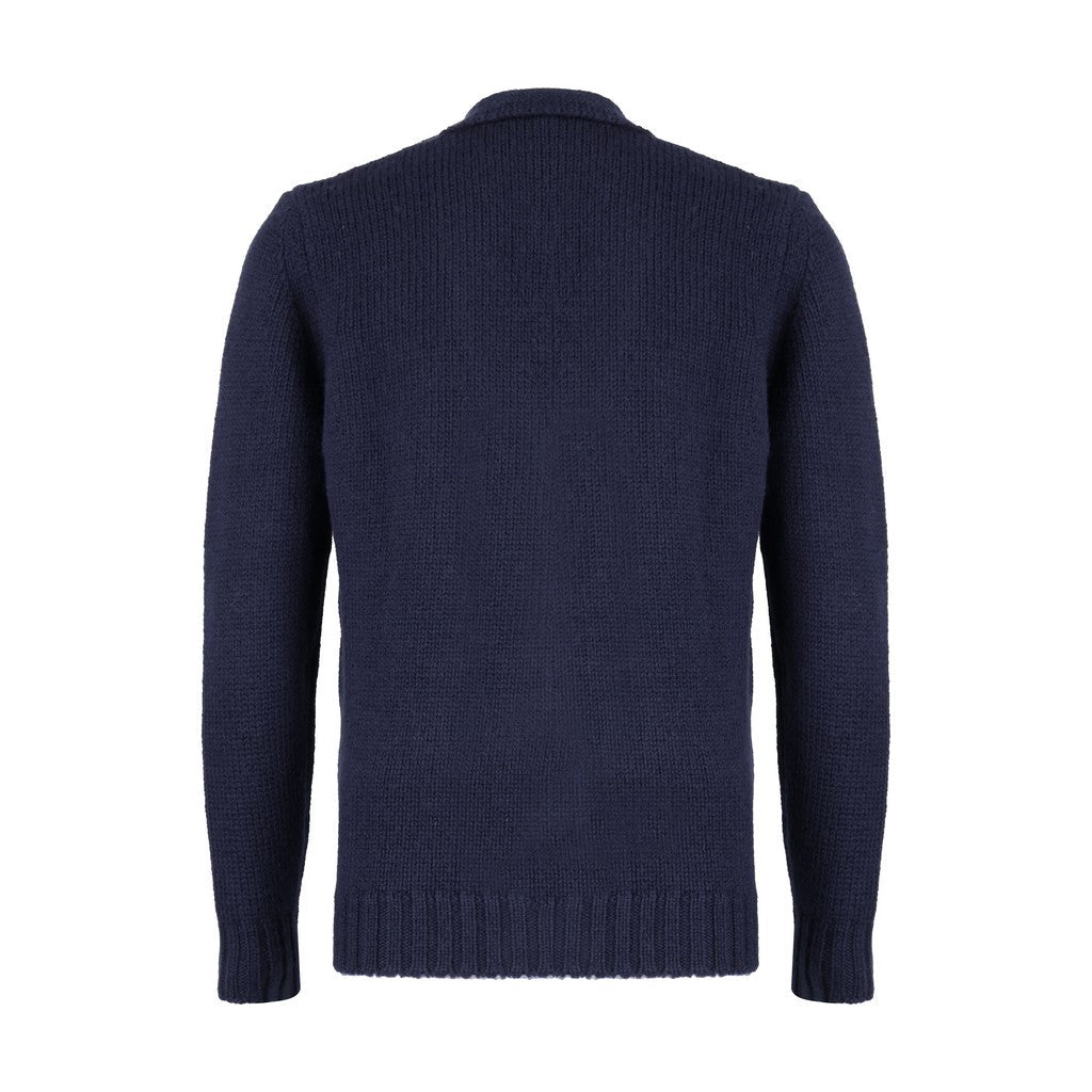 HENRY SARTORIAL Wool Buttonfront Cardigan NAVY - Henry Bucks