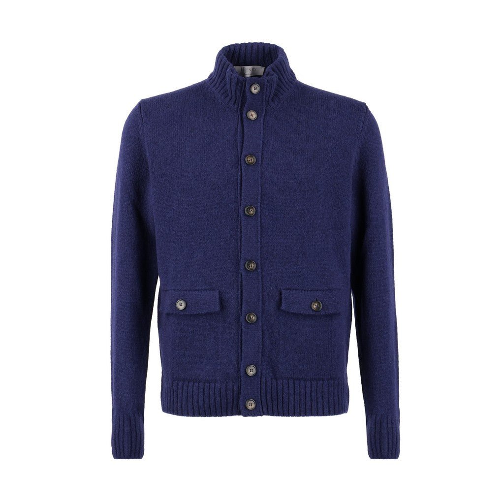 HENRY SARTORIAL Wool Buttonfront Knit NAVY - Henry Bucks