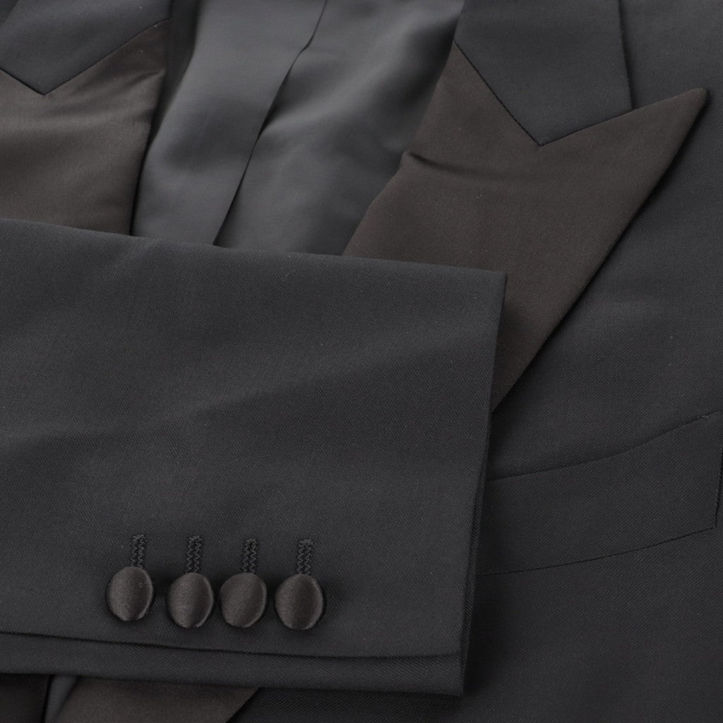 Henry Sartorial Wool Dunn Peak Dinner Suit BLACK - Henry Bucks