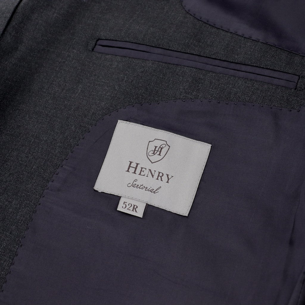 Henry Sartorial Wool Notch Lapel Suit CHARCOAL - Henry Bucks