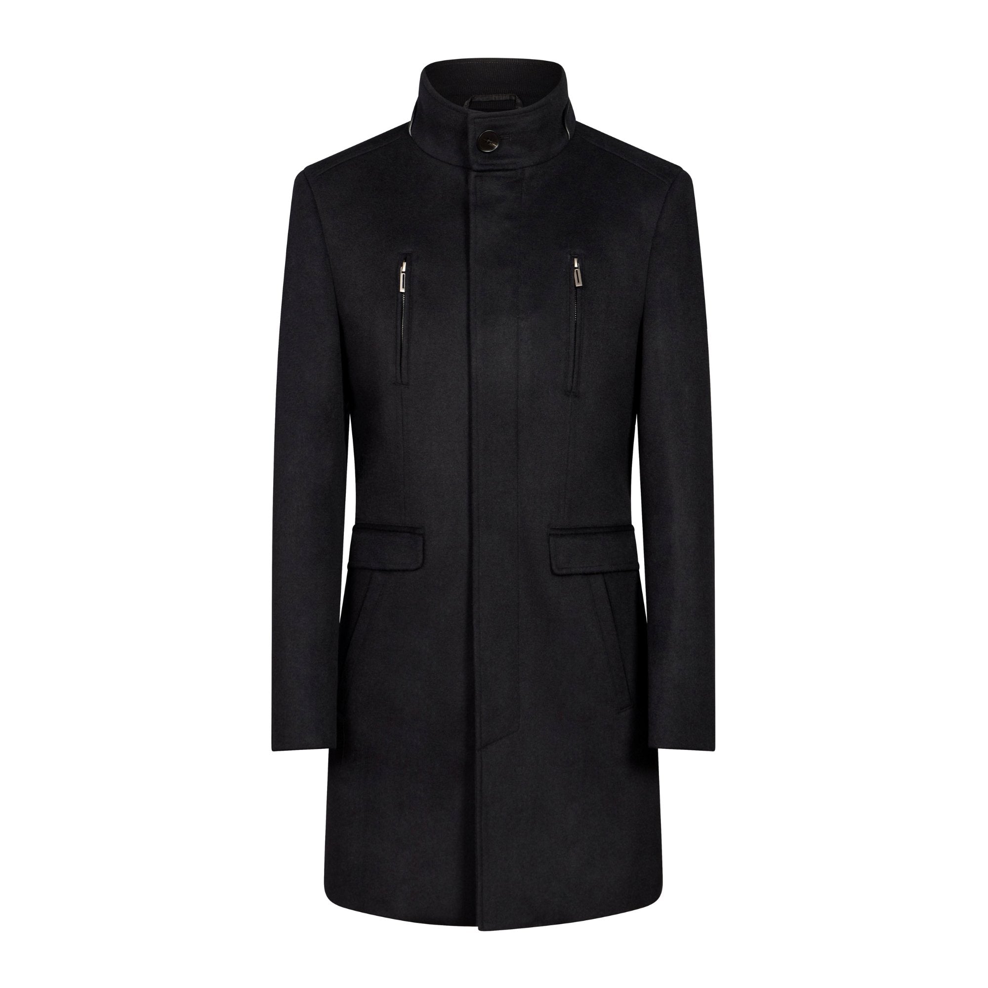 HENRY SARTORIAL Wool Overcoat BLACK REG - Henry BucksOvercoats64AW240022 - BLCK - R - 48