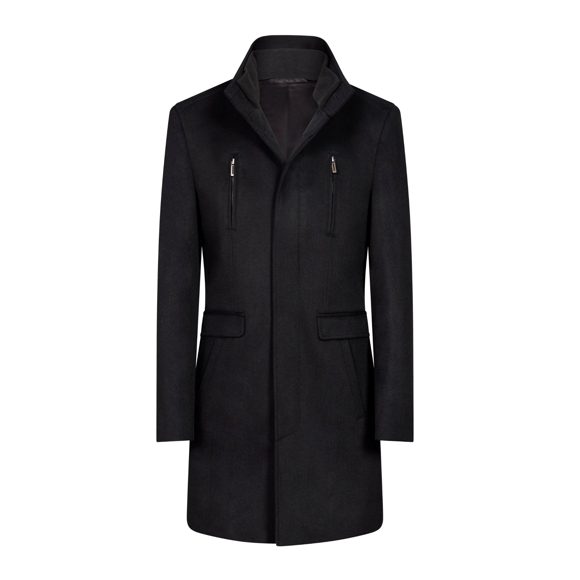 HENRY SARTORIAL Wool Overcoat BLACK REG - Henry BucksOvercoats64AW240022 - BLCK - R - 48