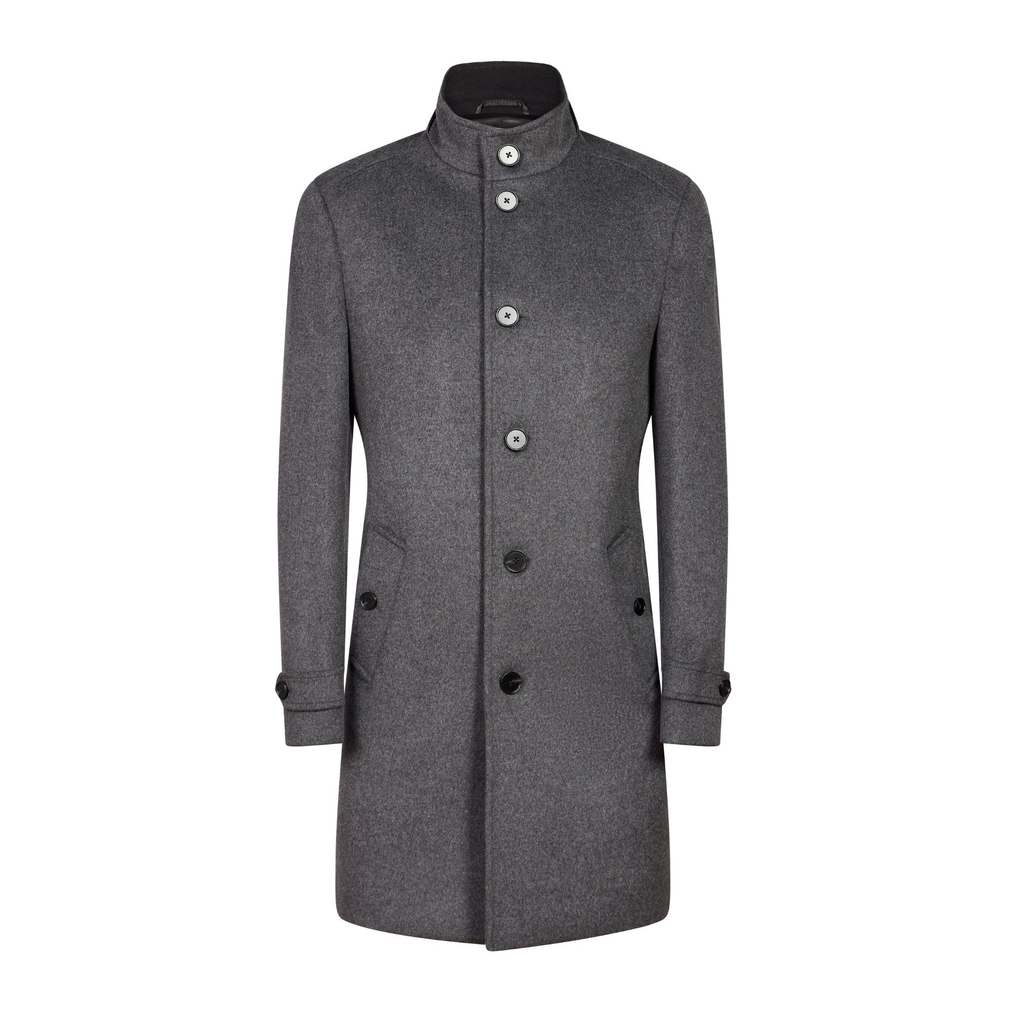 HENRY SARTORIAL Wool Overcoat GREY REG - Henry BucksOvercoats64AW240023 - GREY - R - 48