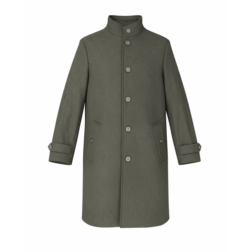 HENRY SARTORIAL Wool Overcoat OLIVE - Henry Bucks
