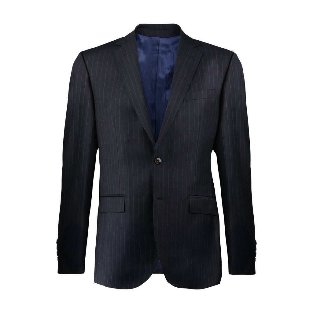 HENRY SARTORIAL Wool Stripe Suit BLACK - Henry Bucks