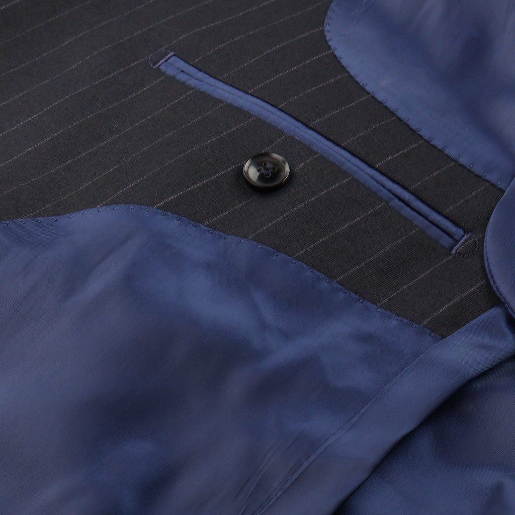 HENRY SARTORIAL Wool Stripe Suit BLACK - Henry Bucks