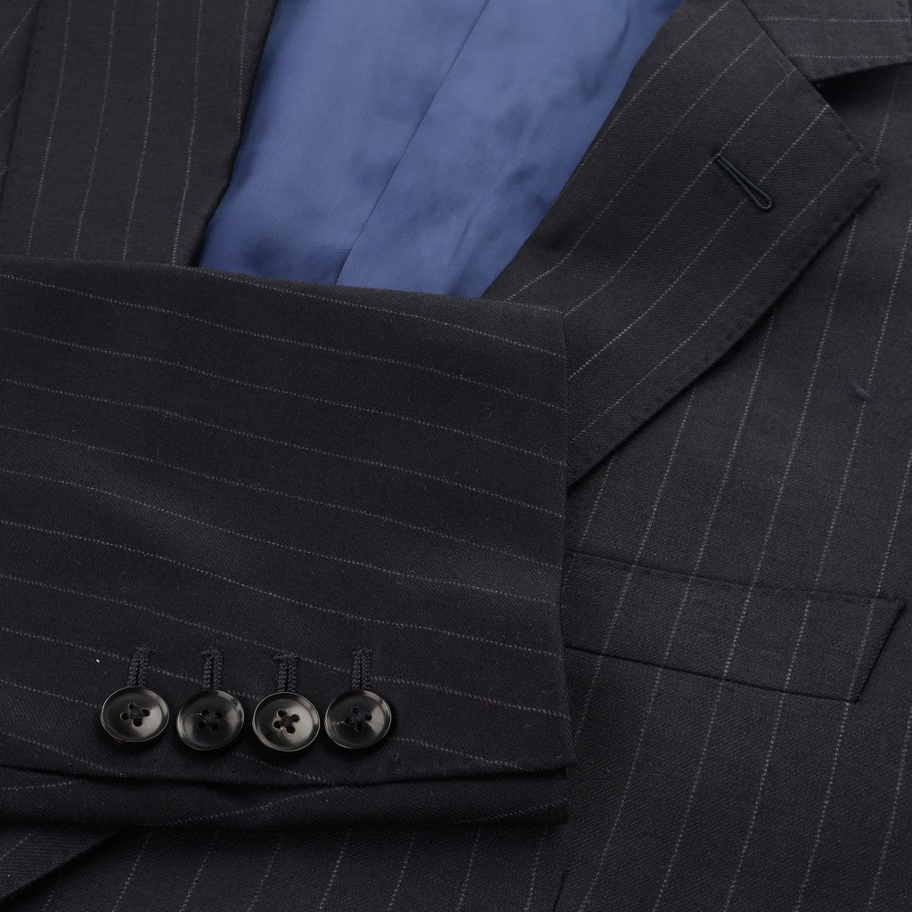 HENRY SARTORIAL Wool Stripe Suit BLACK - Henry Bucks