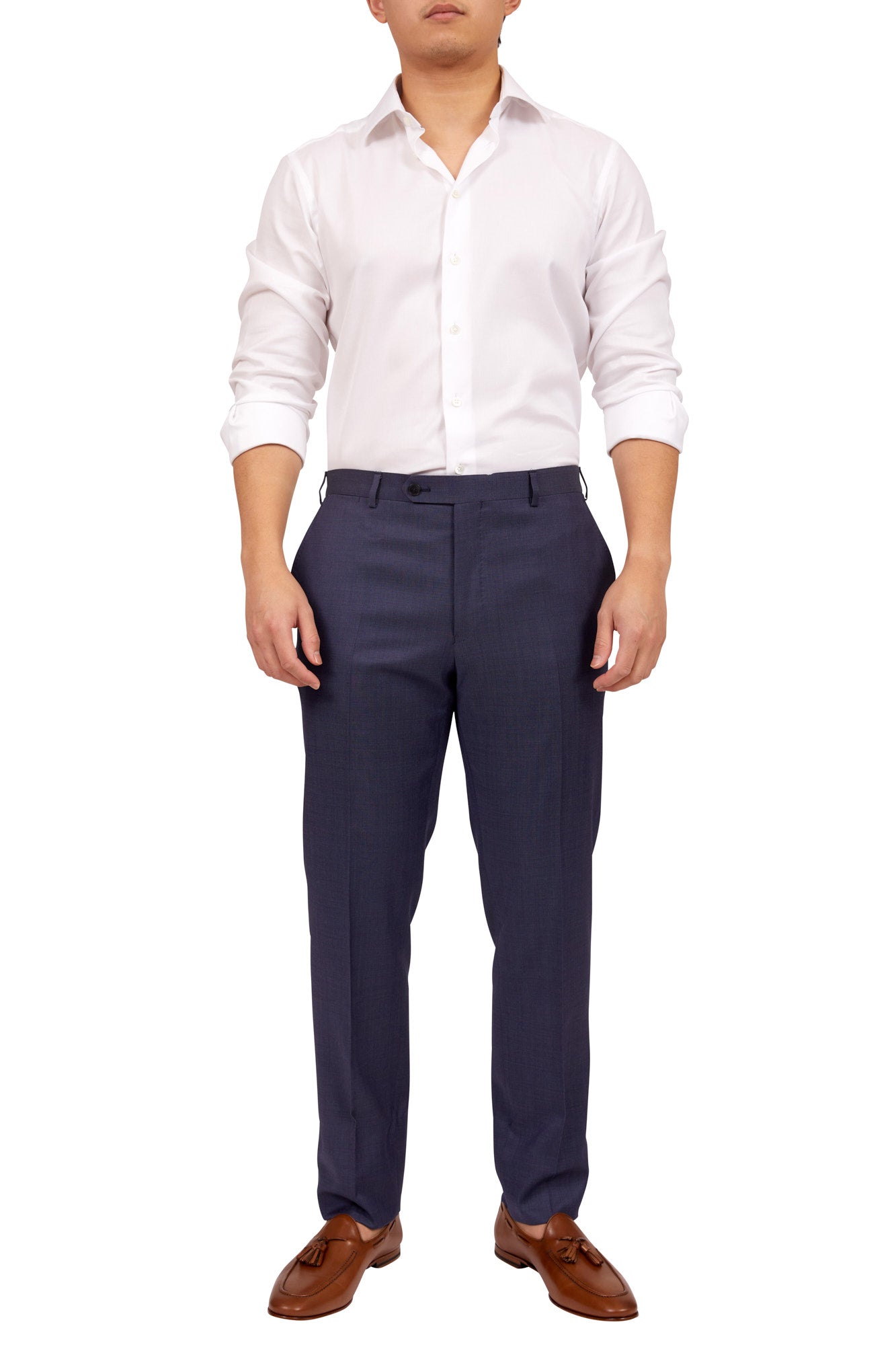 HENRY SARTORIAL Wool Trousers BLUE REG - Henry BucksTrouser - Formal34SS220004 - BLUE - R - 48