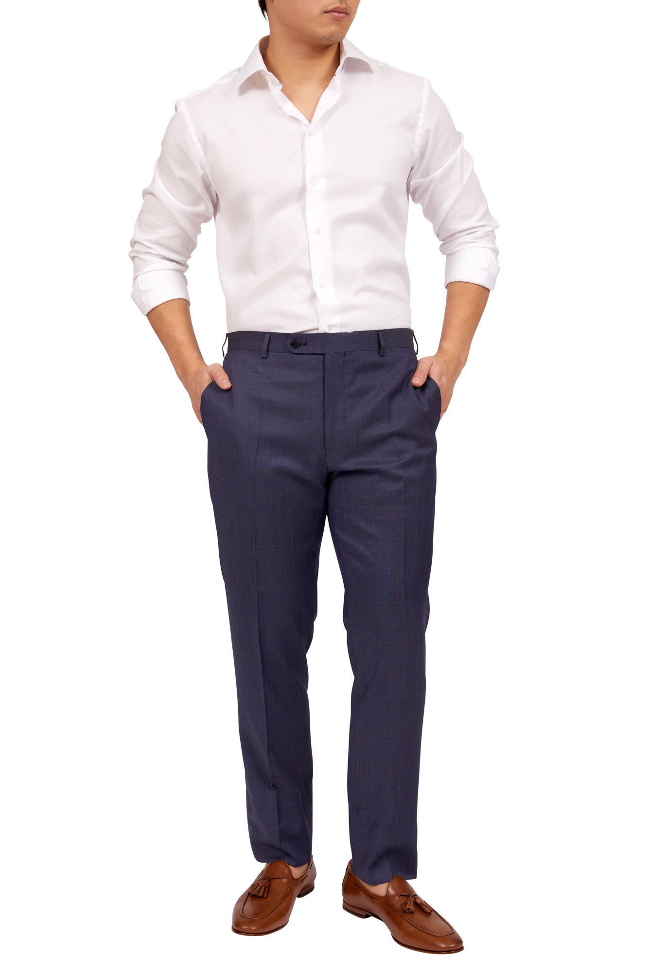 HENRY SARTORIAL Wool Trousers BLUE REG - Henry BucksTrouser - Formal34SS220004 - BLUE - R - 48