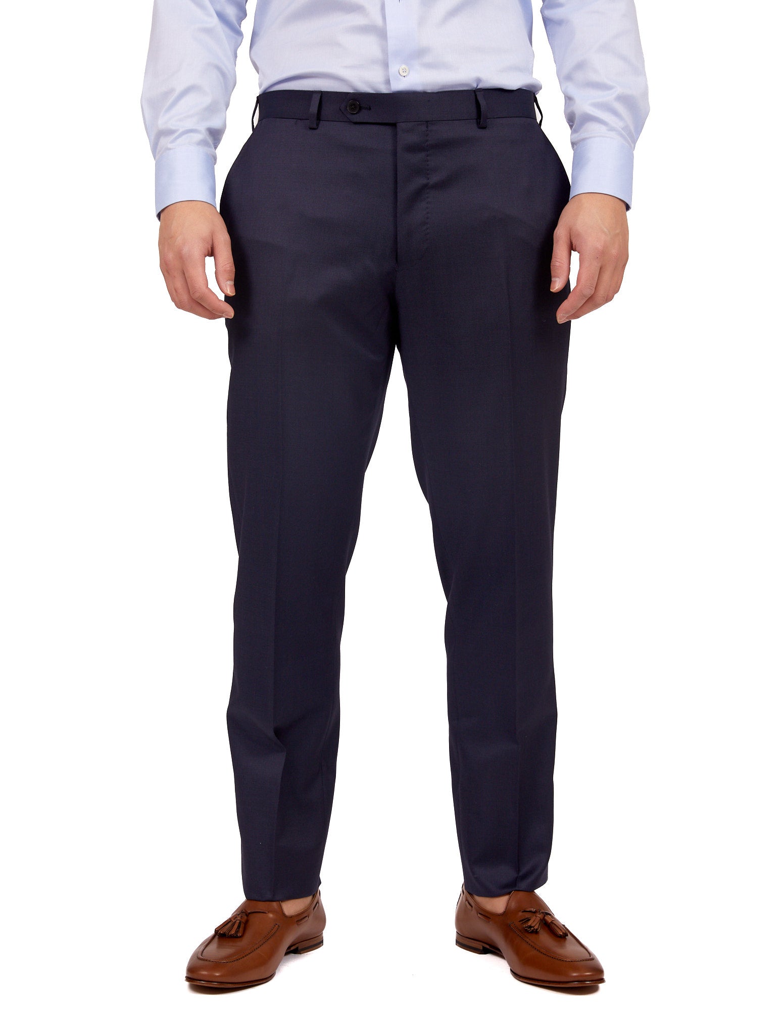 HENRY SARTORIAL Wool Trousers MID NAVY REG - Henry BucksTrouser - Formal34SS220004 - MDNV - R - 48