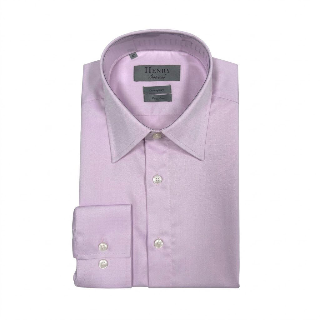 HENRY SARTORIAL Wrinkle Free Cotton Shirt PINK - Henry Bucks