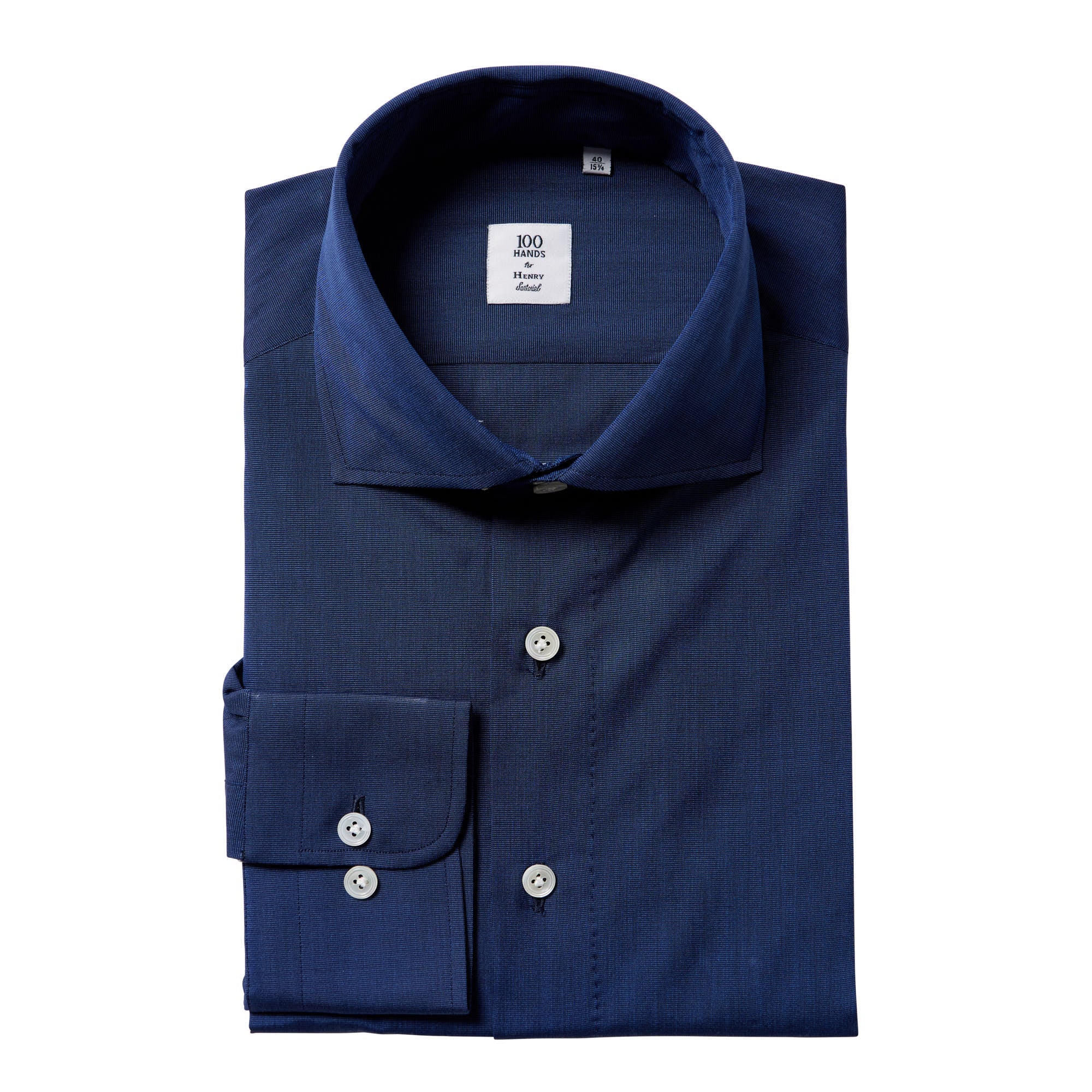 HENRY SARTORIAL X 100 HANDS Chambray Shirt NAVY - Henry BucksShirts01AW240005 - NAVY - 39