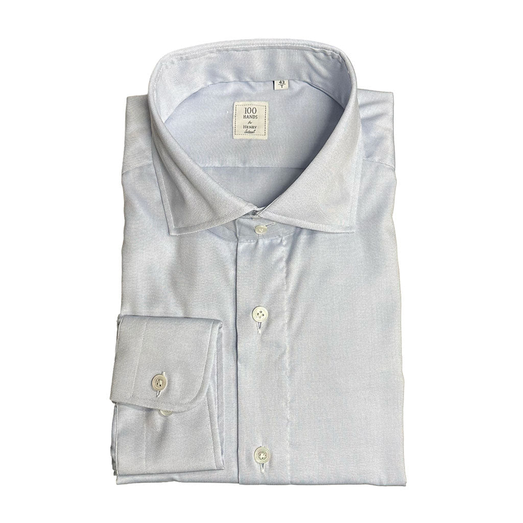 HENRY SARTORIAL X 100 HANDS Cotton Shirt LIGHT BLUE - Henry Bucks