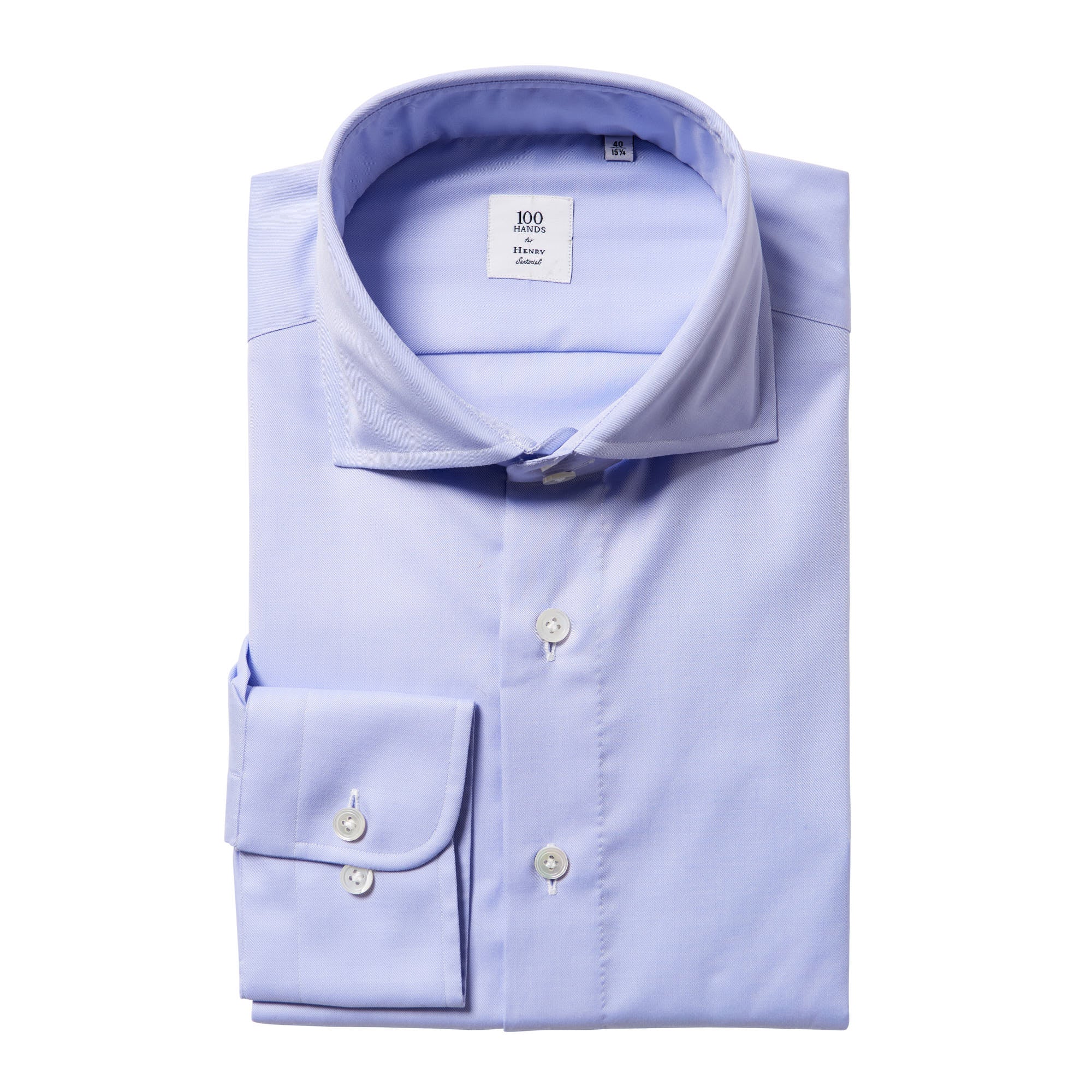 HENRY SARTORIAL X 100 HANDS Fine twill Shirt PALE PURPLE - Henry BucksShirts01AW240003 - PALEPURPLE - 39