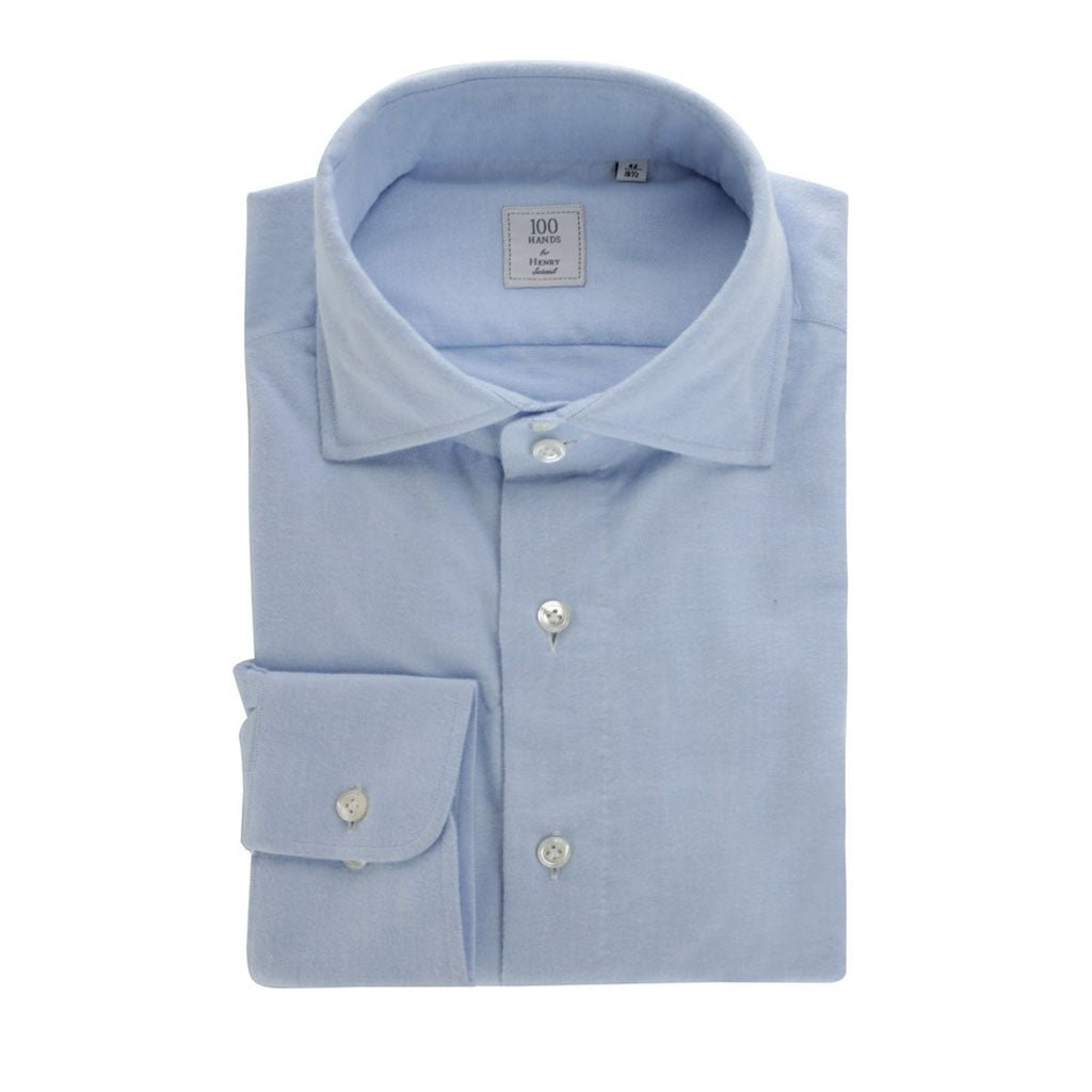 HENRY SARTORIAL X 100 HANDS Flannel Long Sleeve Shirt LIGHT BLUE - Henry Bucks