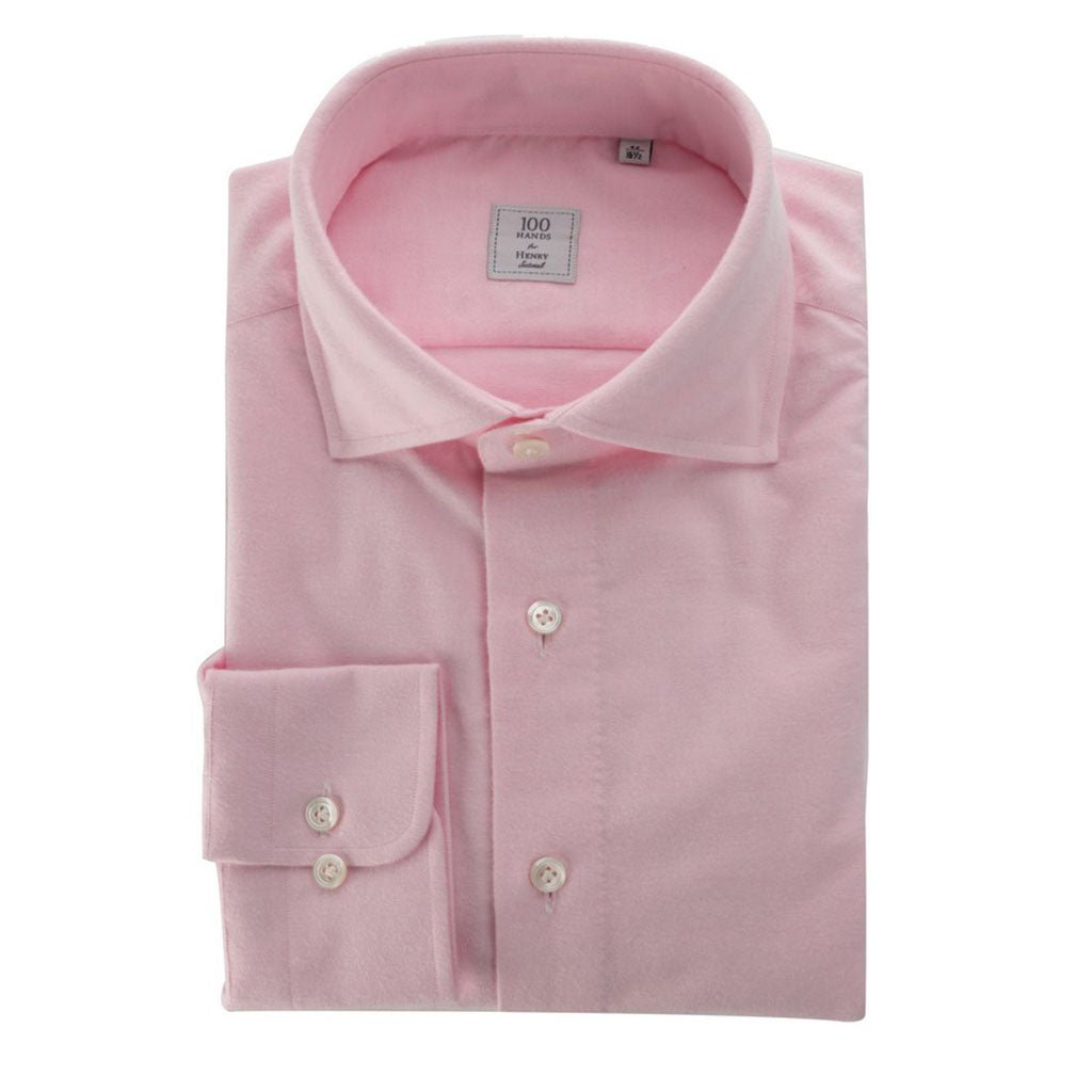 HENRY SARTORIAL X 100 HANDS Flannel Long Sleeve Shirt LIGHT PINK - Henry Bucks
