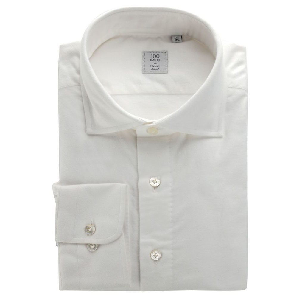HENRY SARTORIAL X 100 HANDS Flannel Long Sleeve Shirt WHITE - Henry Bucks