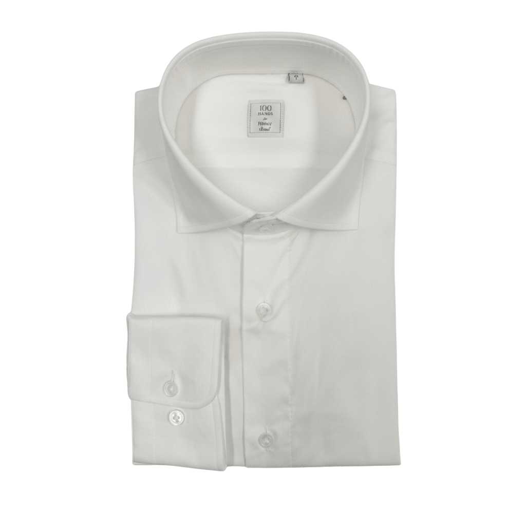 HENRY SARTORIAL X 100 HANDS Herringbone Shirt WHITE - Henry Bucks