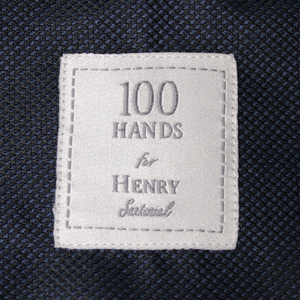 HENRY SARTORIAL X 100 HANDS Single Cuff Tailored Fit Oxford Shirt NAVY - Henry Bucks