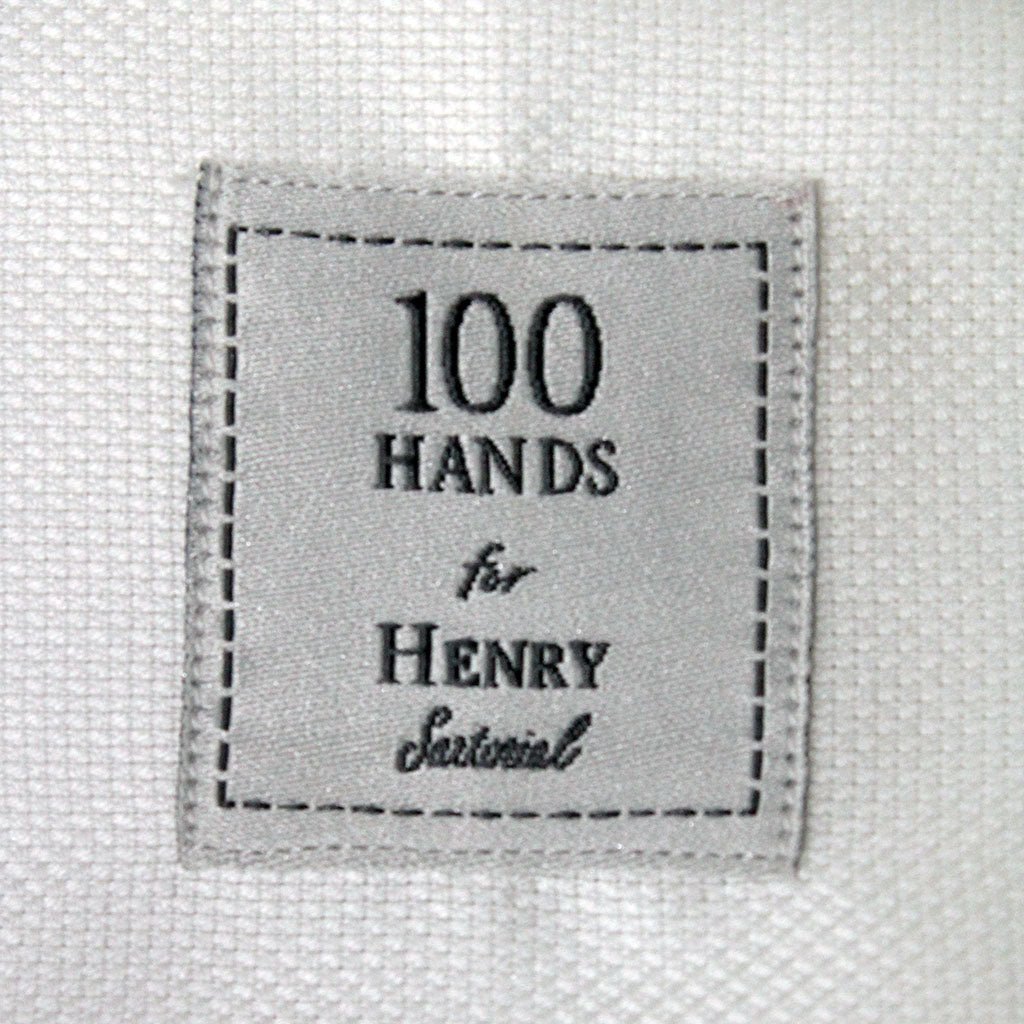 HENRY SARTORIAL X 100 HANDS Single Cuff Tailored Fit Oxford Shirt WHITE - Henry Bucks