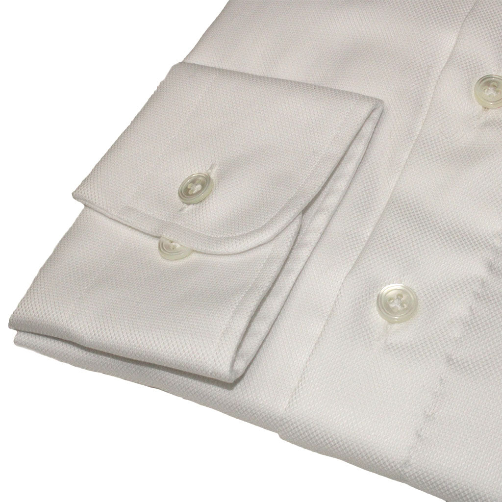 HENRY SARTORIAL X 100 HANDS Single Cuff Tailored Fit Oxford Shirt WHITE - Henry Bucks